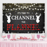 Lofaris Its Time to Channel The Flannel Winter Glitter Backdrop